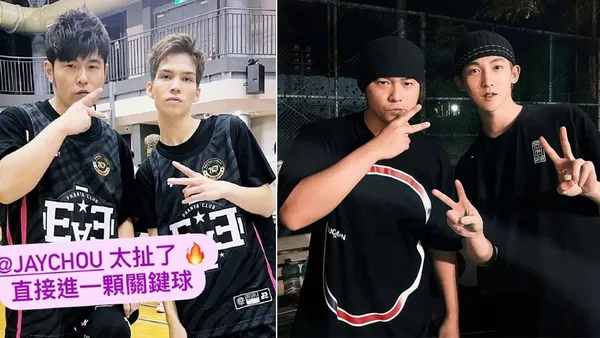 Jay Chou took a group photo with his teammates in the basketball game and was praised for scoring goals in zero seconds than the scissors player.