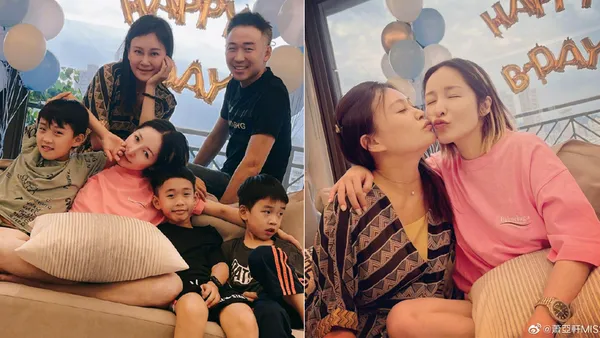 Xiao Yaxuan's birthday sun kissed and took a group photo with his brother's family. The tape on his face is still not cured