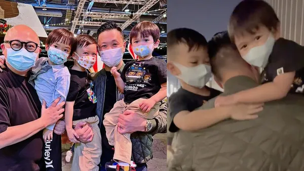 胡杏儿老公晒带娃日常 将两个儿子一起扛在肩头温馨幸福