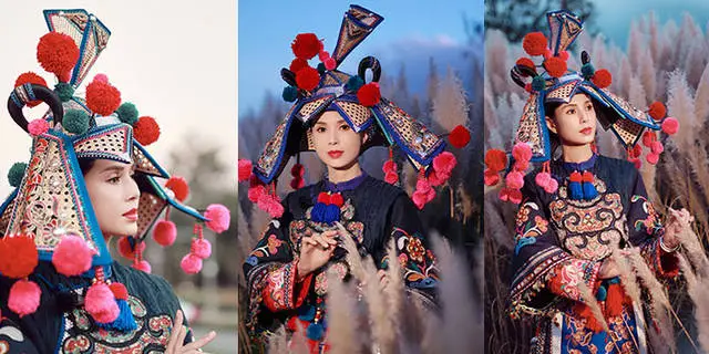 李若彤晒图打卡白族服饰 造型惊艳美人韵味十足