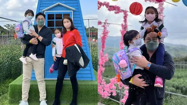 霍启刚晒一家四口出游照 将女儿举过头顶温馨有爱