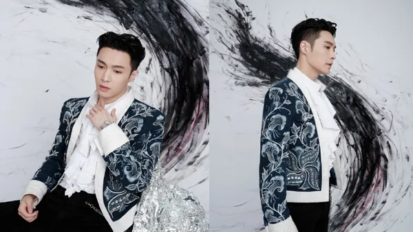 张艺兴水墨画国风大片释出 蓝色丝绒印花外套超吸睛