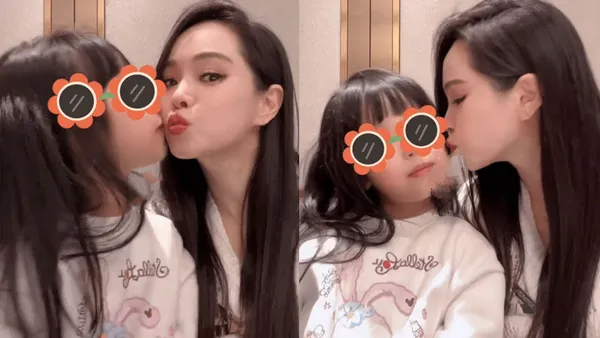 伊能静晒与女儿同框视频 少女感十足似“姐妹花”