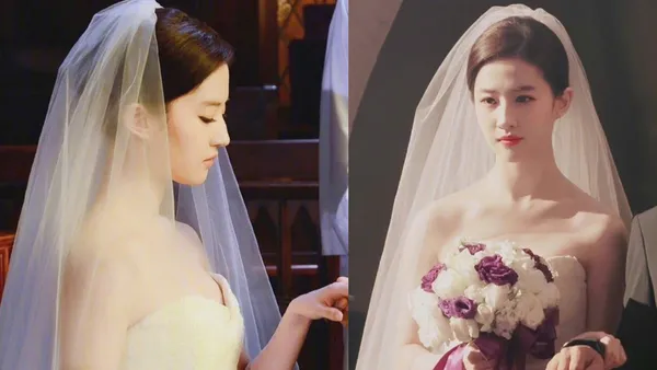 刘亦菲婚纱造型仙气十足 手捧鲜花气质优雅甜美