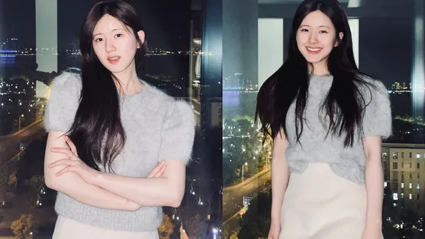 赵露思短裙日常照好甜 对镜嘟嘴比耶俏皮可爱