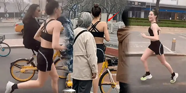 谷爱凌北京街头跑步 穿短款运动服展露健康身材