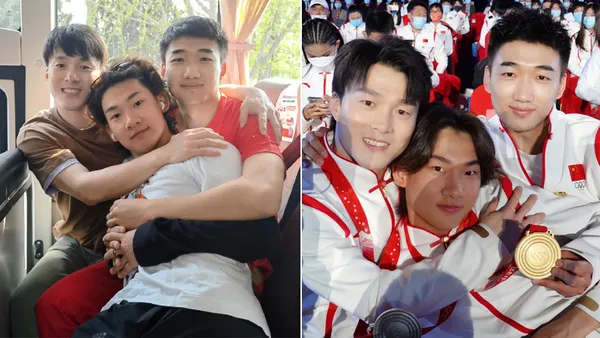 Every time we meet, we should "keep warm together"! Qi Guangpu basks in a group photo with Su Yiming and Gao Tingyu