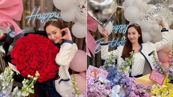 郑秀妍晒庆生照感谢粉丝 手捧大束玫瑰花笑容超甜