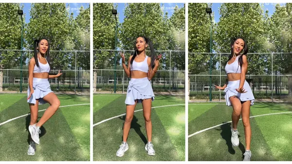 吉克隽逸挑战刘畊宏毽子操 扎双马尾露腹肌活力满满