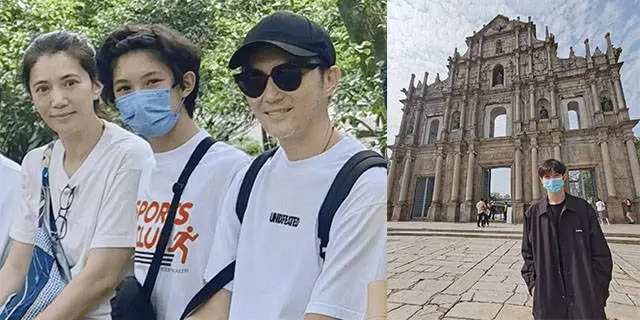 袁咏仪儿子晒澳门旅行照 15岁魔童高大帅气