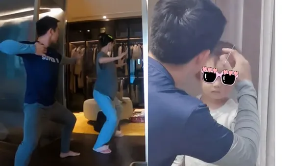 苗苗晒视频庆结婚两周年 郑恺陪老婆锻炼为女儿理发好温馨