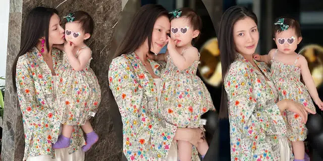 杜淳妻子晒与女儿同出游图 母女俩穿同款碎花裙