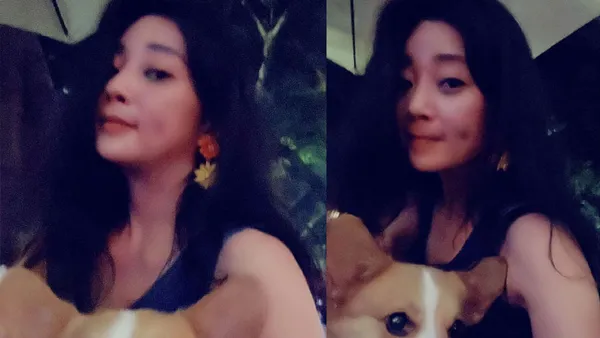 殷桃凌晨晒高糊自拍 穿无袖背心长发微卷难掩美丽