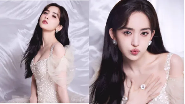 娜扎穿白色紧身纱裙长发飘逸 小秀蛮腰尽显身材曲线