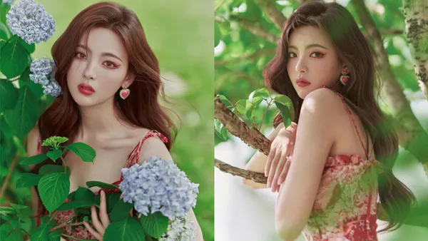 杨超越晒夏风微醺大片 红裙摇曳添风情万种