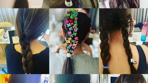 林心如被女儿当洋娃娃梳多款发型 小海豚心灵手巧创意满分