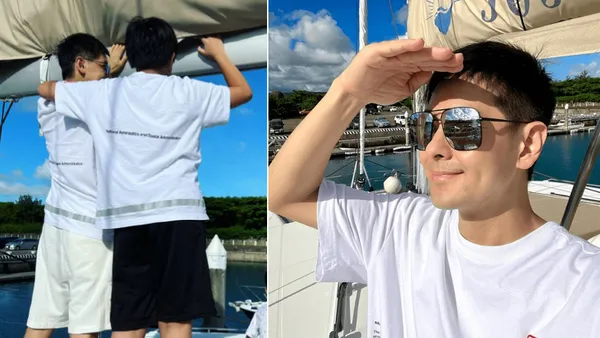 林志颖一家五口出游温馨有爱 12岁儿子kimi身高赶超老爸