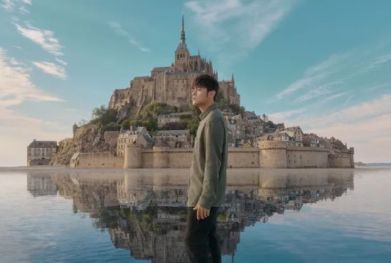 Jay Chou's new album cover shows that being on Mount Saint Michel is like a dream
