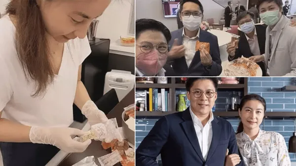 Guo Jingjing appeared in the mirror with plain face to make snowflake crisp. Huo Qigang took photos and praised his wife for showing love