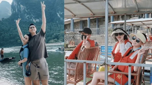 何超莲晒和窦骁出游照 两人互相依偎甜蜜恩爱