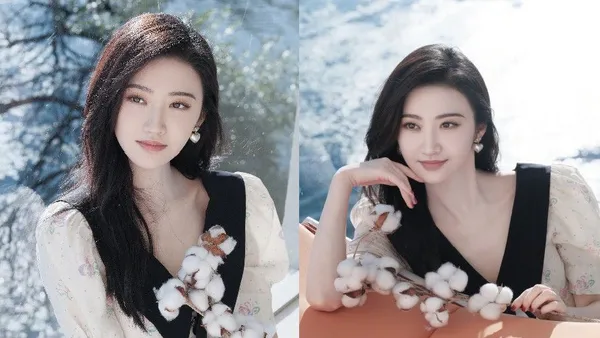 景甜晒甜美风生日写真大片 着连衣裙手拿鲜花夏日感满满