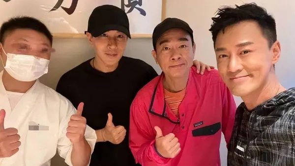 林峯陈小春刘恺威一同聚餐被偶遇