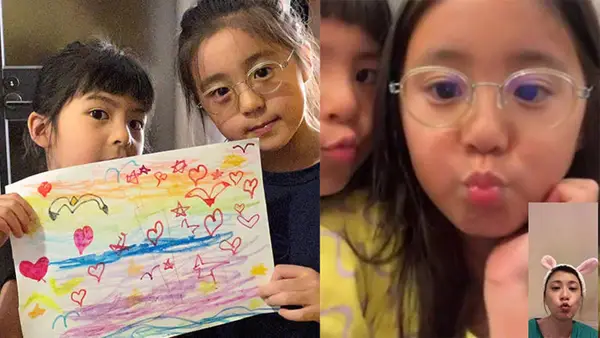 贾静雯为女儿咘咘庆生 母女俩嘟嘴亲亲气氛温馨