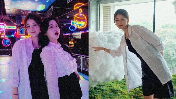 乔欣参观欧阳娜娜艺术展 二人穿黑白色系姐妹装同框贴贴