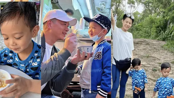 胡杏儿夫妇带儿子户外出游 吃路边摊真实接地气