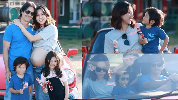 钟嘉欣晒孕肚照 开心大喊：很快就变五口的家