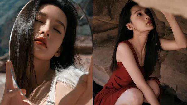 李沁32歲生日寫真釋出 紅白兩色交替野性十足