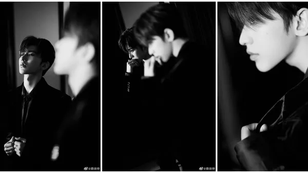 蔡徐坤黑白側顏殺鏡面寫真 暗黑禁慾氛圍感滿滿