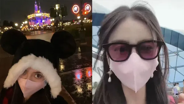 Angelababy曬迪士尼遊玩vlog 穿米老鼠披風童心滿滿