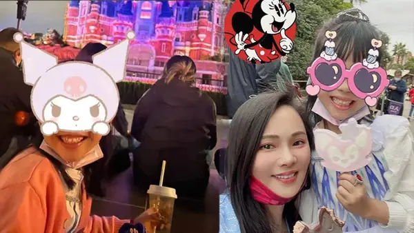 伊能靜攜女兒迪士尼遊玩 母女二人貼貼笑容燦爛