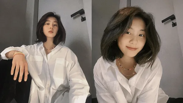 黃磊16歲女兒多多曬自拍 穿白色大碼襯衣御姐範兒足