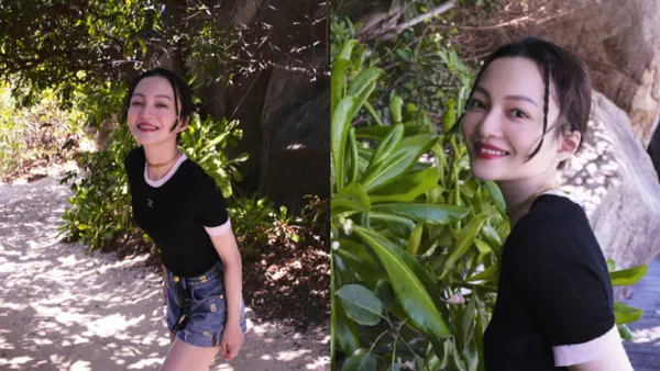 張韶涵海邊小島沐浴陽光 纖細窈窕笑容感染力似太陽