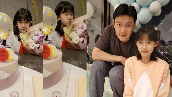 陸毅鮑蕾為大女兒慶生 14歲貝兒顏值高五官酷似父親