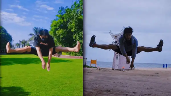 吳奇隆曬52歲生日視頻 大秀空中一字馬體格驚人