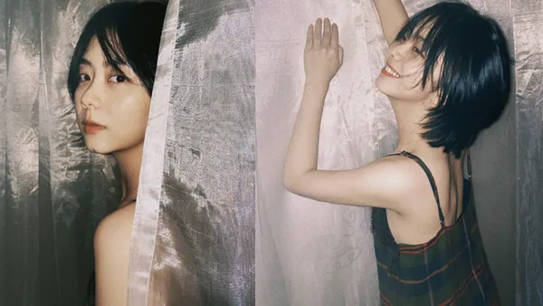 譚松韻穿蕾絲邊吊帶裙小秀性感 短髮造型清爽俏皮少女感