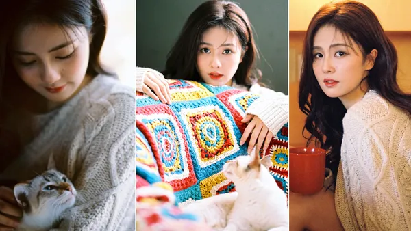 白鹿曬居家風隨拍氣質温柔 穿長款包臀毛衣秀美腿