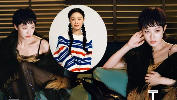 倪妮穿黑色吊带纱裙性感勾人 短发清爽利落秀锁骨
