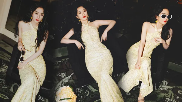 趙麗穎墨鏡一戴化身摩登女郎 穿掛脖碎花長裙清新又性感