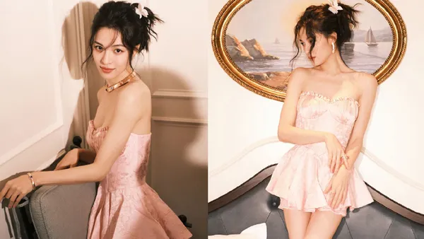 鍾楚曦穿抹胸短裙拍寫真 身材凹凸有致長腿吸睛