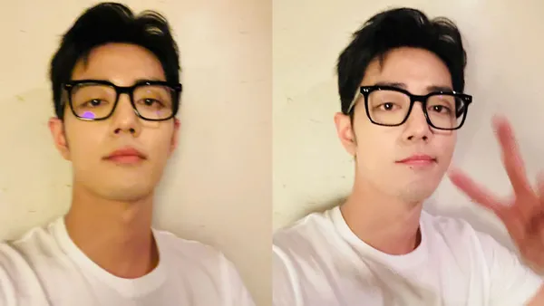 肖戰曬自拍戴眼鏡比耶超帥氣