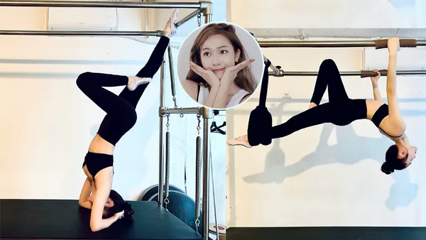鄭秀妍穿抹胸健身衣練普拉提 倒立做高難度動作身材火辣