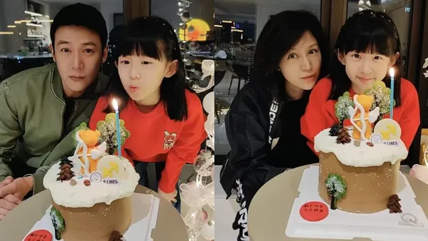 陸毅鮑蕾為小女兒慶生 小葉子面露甜笑靦腆可愛