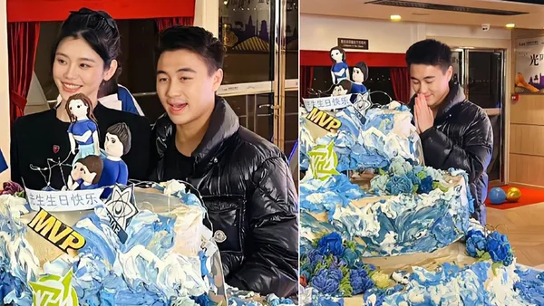 奚梦瑶为何猷君庆祝28岁生日 超大生日蛋糕大到用货车拉