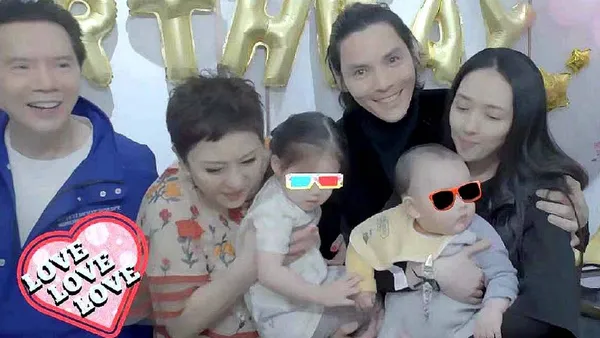 向佐郭碧婷全家福首度曝光 一家六口庆生力破离婚传闻