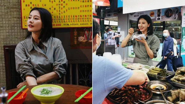 高圆圆现身澳门沙梨头水上街市 边逛边吃超惬意