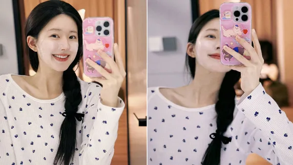 赵露思晒宅家素颜随拍 敷面膜对镜自拍定格超甜微笑